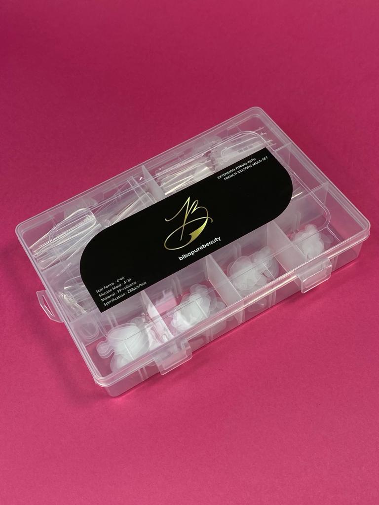 Extention Forms With French Silicon Mold Set - 288 pcs - Multiple shapes
